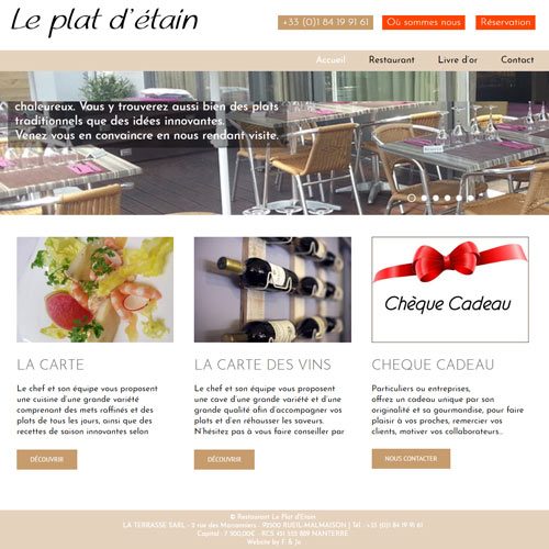 Le plat d'étain – פיתוח אתר וורדפרס עם avada למסעדה צרפתית