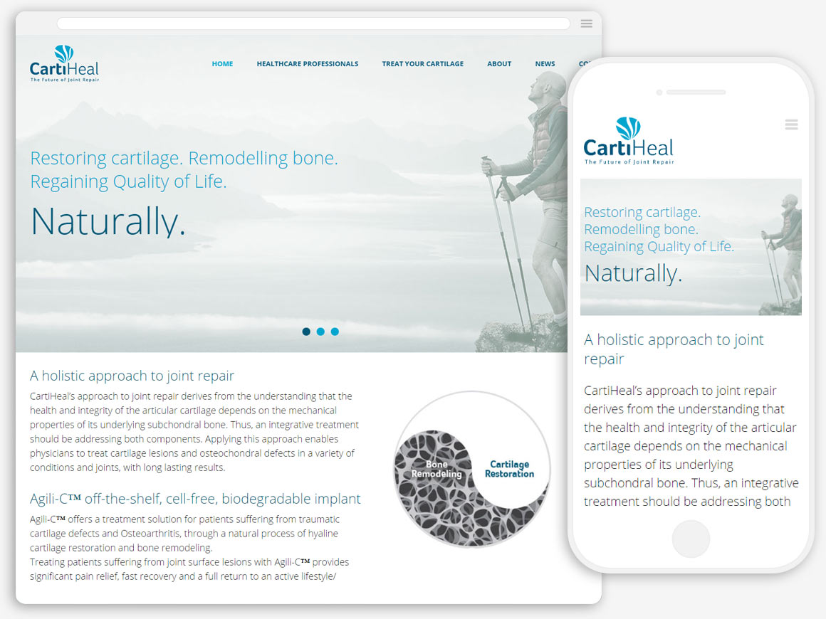 עיצוב ופיתוח אתר וורדפרס עם אבאדה לחברת - Carti Heal